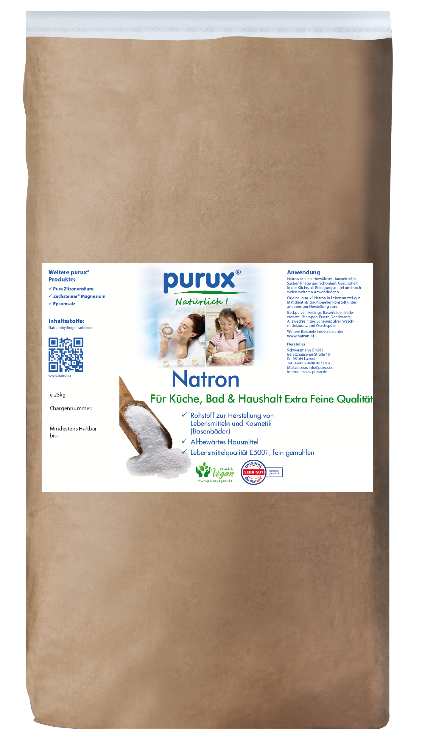 Natron 25Kg Natriumhydrogencarbonat EXTRA Fein, Lebensmittelqualität, Back Soda, Sonderposten