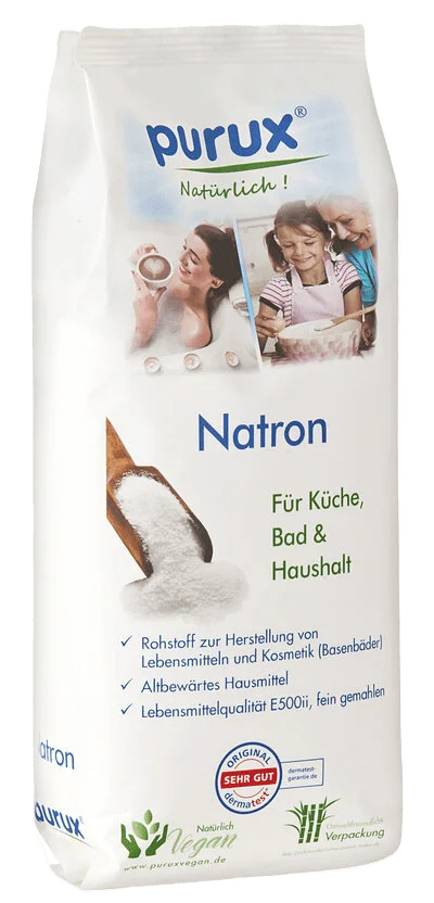 Natron Pulver 1kg, Lebensmittelqualität nachhaltig verpackt, Back Soda