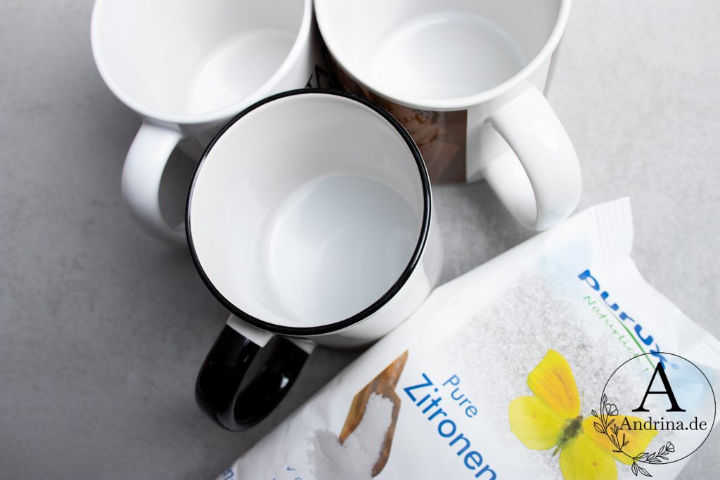 Tasse zitronensäure