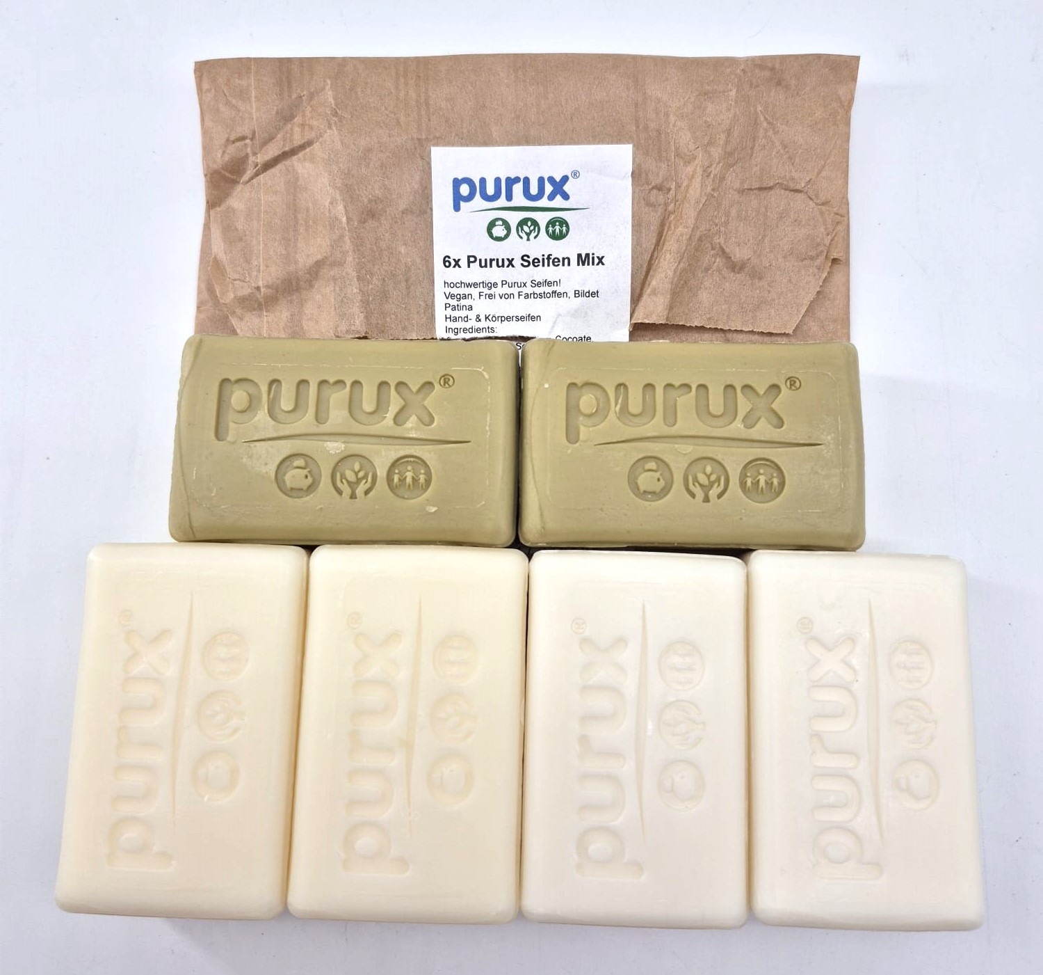 Seifen Mix Set 6 Stück Olivenseife Meersalzseife Lemongrasseife Naturseifen ohne Palmöl Vegan